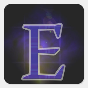 Pegatina Cuadrada Letra E