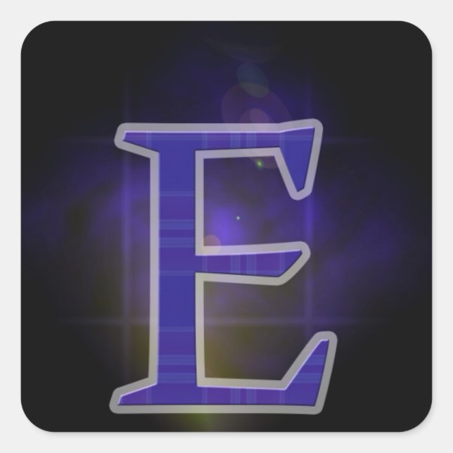 Pegatina Cuadrada Letra E (Anverso)