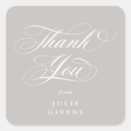 Pegatina Cuadrada Letra elegante de graduación de agradecimiento