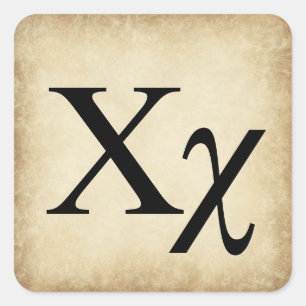 Pegatina Cuadrada Letra griega alfabeta chi