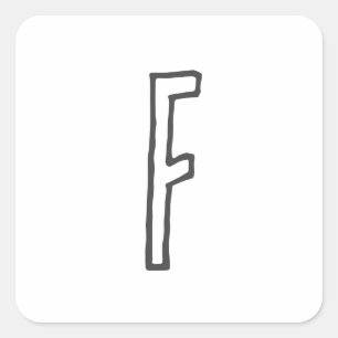 Pegatina Cuadrada Letra gris y blanca inicial plana monogramada