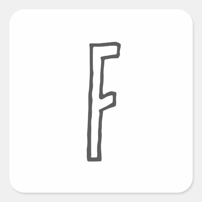 Pegatina Cuadrada Letra gris y blanca inicial plana monogramada (Anverso)