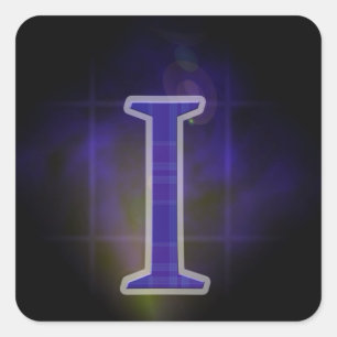 Pegatina Cuadrada Letra I