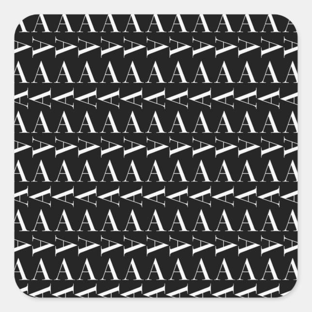 Pegatina Cuadrada Letra inicial A de monograma (Anverso)