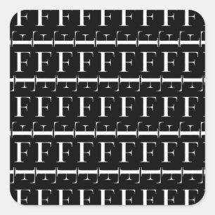 Pegatina Cuadrada Letra inicial del monograma F