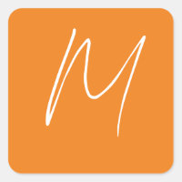Letra inicial monograma estilo moderno Naranja bla