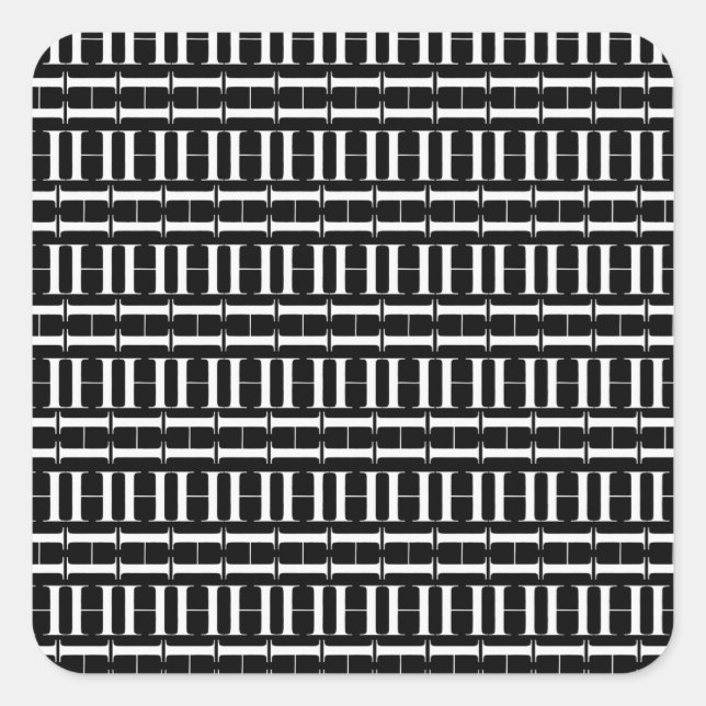 Pegatina Cuadrada Letra inicial monograma H (Anverso)