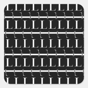 Pegatina Cuadrada Letra inicial monograma L