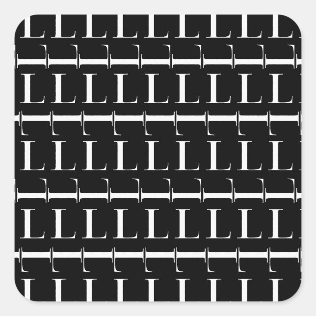 Pegatina Cuadrada Letra inicial monograma L (Anverso)