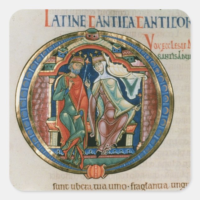 Pegatina Cuadrada Letra inicial 'O' Osculatur me - Déjame besar (Anverso)