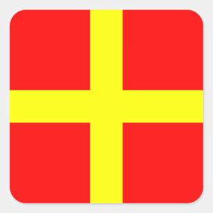 Pegatina Cuadrada Letra marítima internacional de la bandera de