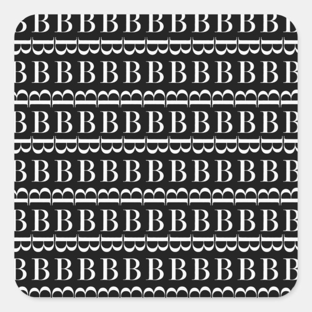 Pegatina Cuadrada Letra monográfica inicial B (Anverso)