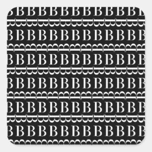 Pegatina Cuadrada Letra monográfica inicial B