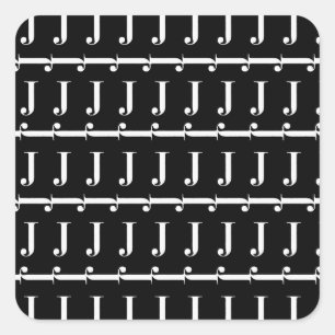 Pegatina Cuadrada Letra monográfica inicial J