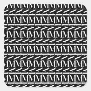 Pegatina Cuadrada Letra monográfica inicial M