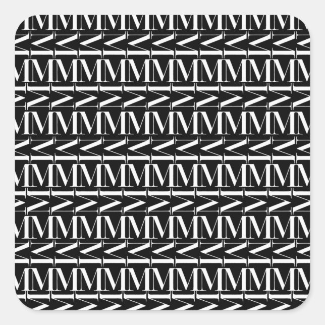 Pegatina Cuadrada Letra monográfica inicial M (Anverso)