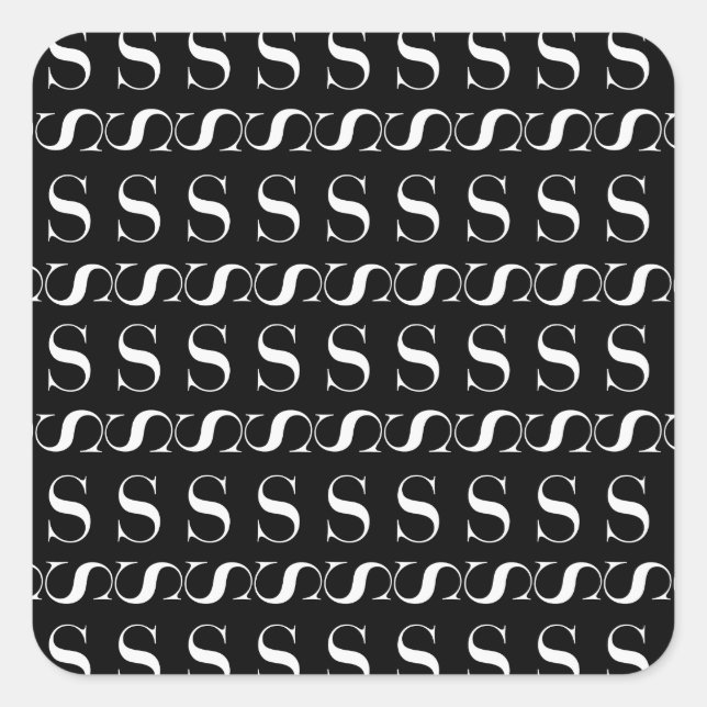 Pegatina Cuadrada Letra monográfica inicial S (Anverso)