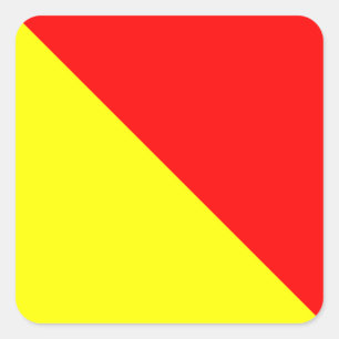 Pegatina Cuadrada Letra náutica O (Óscar) de la señal de la bande