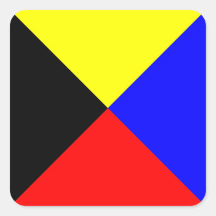 Pegatina Cuadrada Letra náutica Z (Zulú) de la señal de la bander