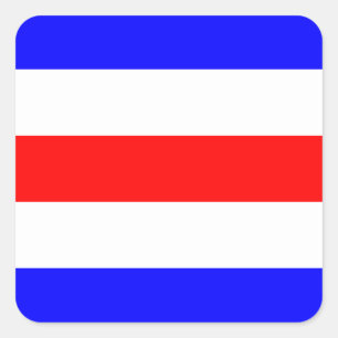 Pegatina Cuadrada Letra nautical Flag Signal C (Charlie)