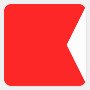 Pegatina Cuadrada Letra nautical Flag Signal Letter B (Bravo)