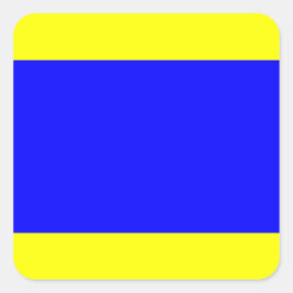 Pegatina Cuadrada Letra nautical Flag Signal Letter D (Delta)