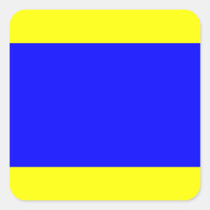 Pegatina Cuadrada Letra nautical Flag Signal Letter D (Delta)