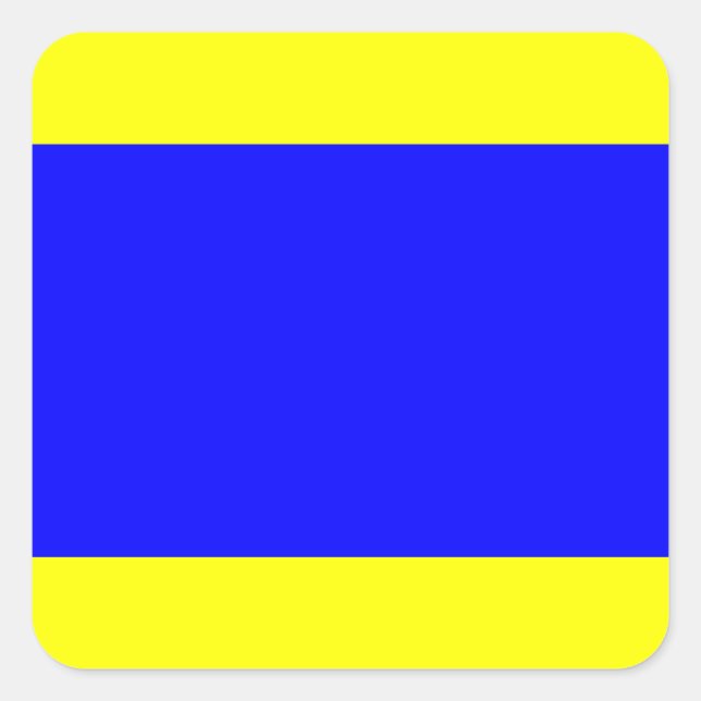 Pegatina Cuadrada Letra nautical Flag Signal Letter D (Delta) (Anverso)