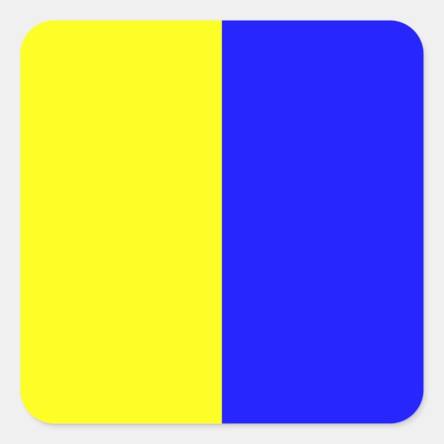 Pegatina Cuadrada Letra nautical Flag Signal Letter K (Kilo) (Anverso)