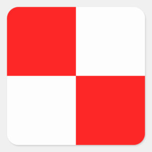 Pegatina Cuadrada Letra nautical Flag Signal Letter U (uniforme)