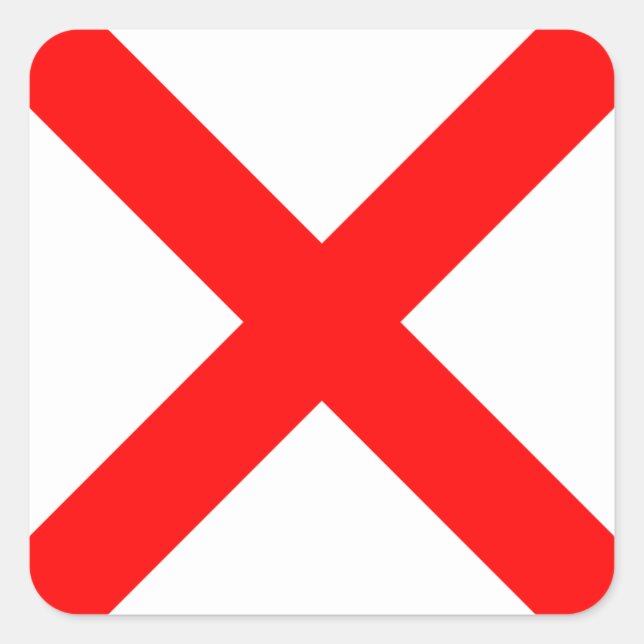 Pegatina Cuadrada Letra nautical Flag Signal Letter V (Victor) (Anverso)