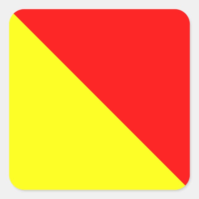 Pegatina Cuadrada Letra nautical Flag Signal O (Oscar) (Anverso)