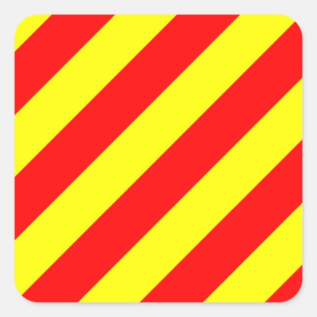 Pegatina Cuadrada Letra nautical Marine Signal Flag Letter Y (Yankee (Anverso)