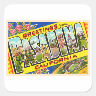 Pegatina Cuadrada Letra pasadena californiana grande postal