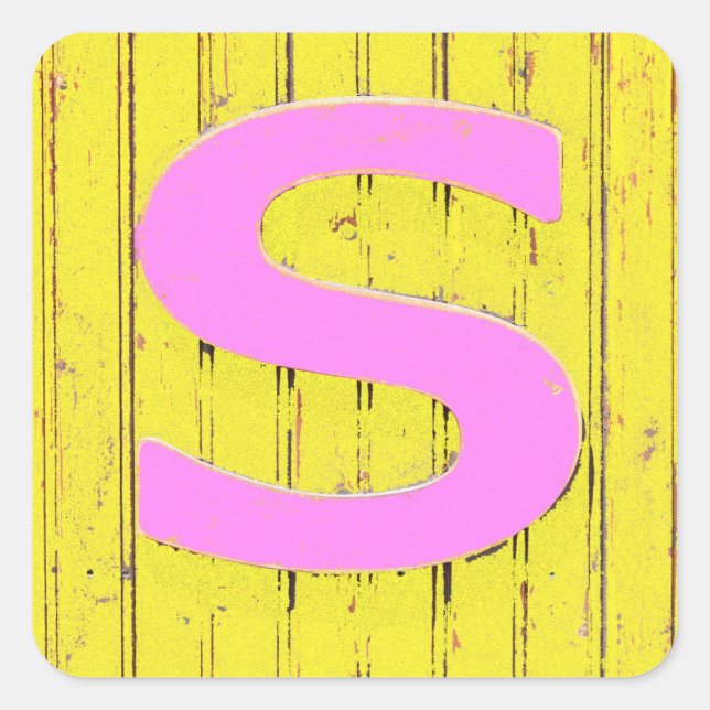 Pegatina Cuadrada Letra s (Anverso)