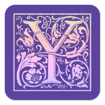 Letra Y Color Vintage Primera Letra Gradiente