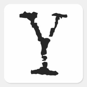 Pegatina Cuadrada Letra Y negra