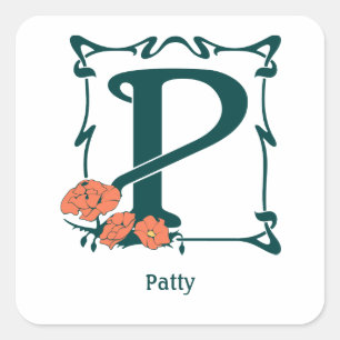 Pegatina Cuadrada Letras artísticas nuevas de Fancy vintage P