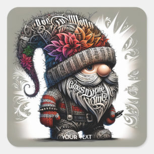 Pegatina Cuadrada Letras de caligrafía de Punk para la fantasía