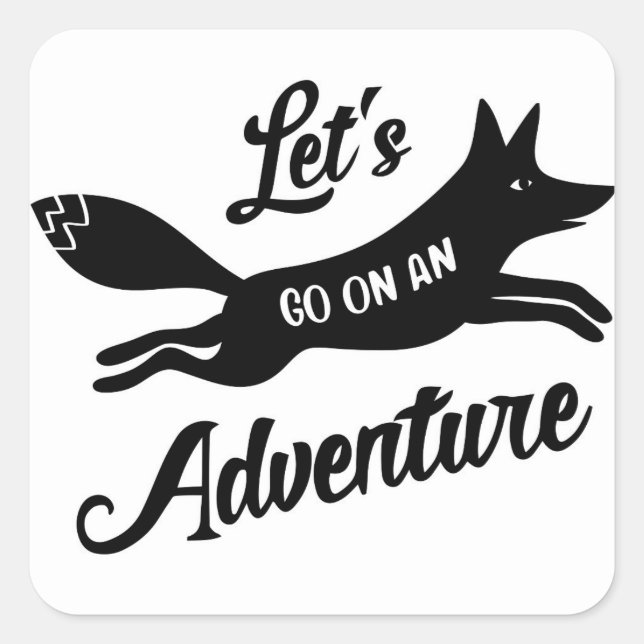 Pegatina Cuadrada Let's Go On An Adventure sticker (Anverso)