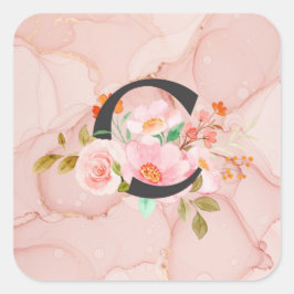 Pegatina Cuadrada Letter C