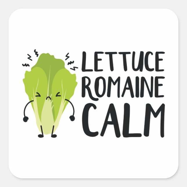 Pegatina Cuadrada Lettuce Romaine Calm (Anverso)