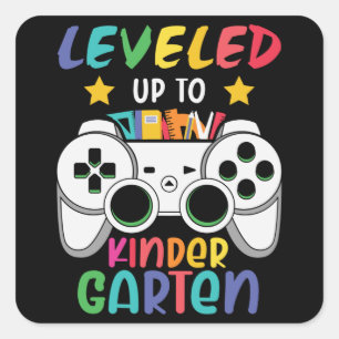 Pegatina Cuadrada Levantado hasta el jardín de infancia para volver