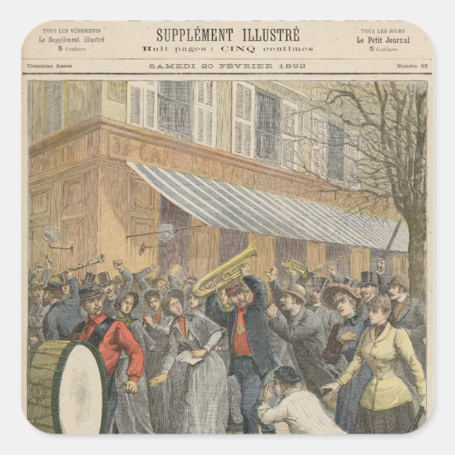 Pegatina Cuadrada Levantamiento contra el Ejército de Salvación (Anverso)