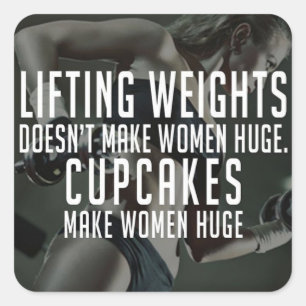 Pegatina Cuadrada Levantamiento vs. pasteles hacen que las mujeres s