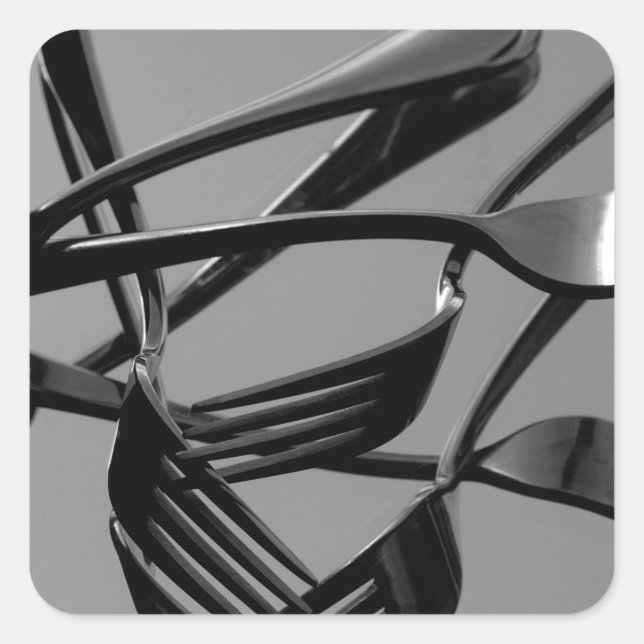 Pegatina Cuadrada Levitación de horquilla (Anverso)