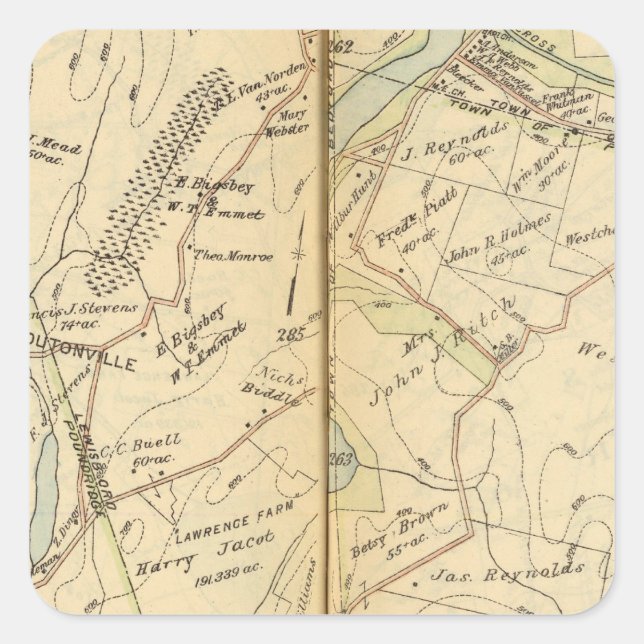 Pegatina Cuadrada Lewisboro, Nueva York 2 (Anverso)