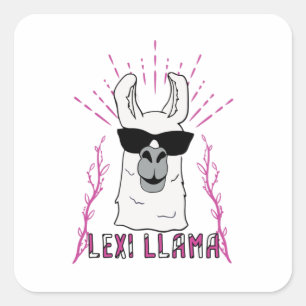 Pegatina Cuadrada Lexi Llama