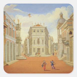 Pegatina Cuadrada Ley II, escenas I y VIII