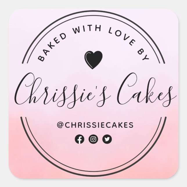 Pegatina Cuadrada Leyenda de acuarela encantadora casera (Anverso)